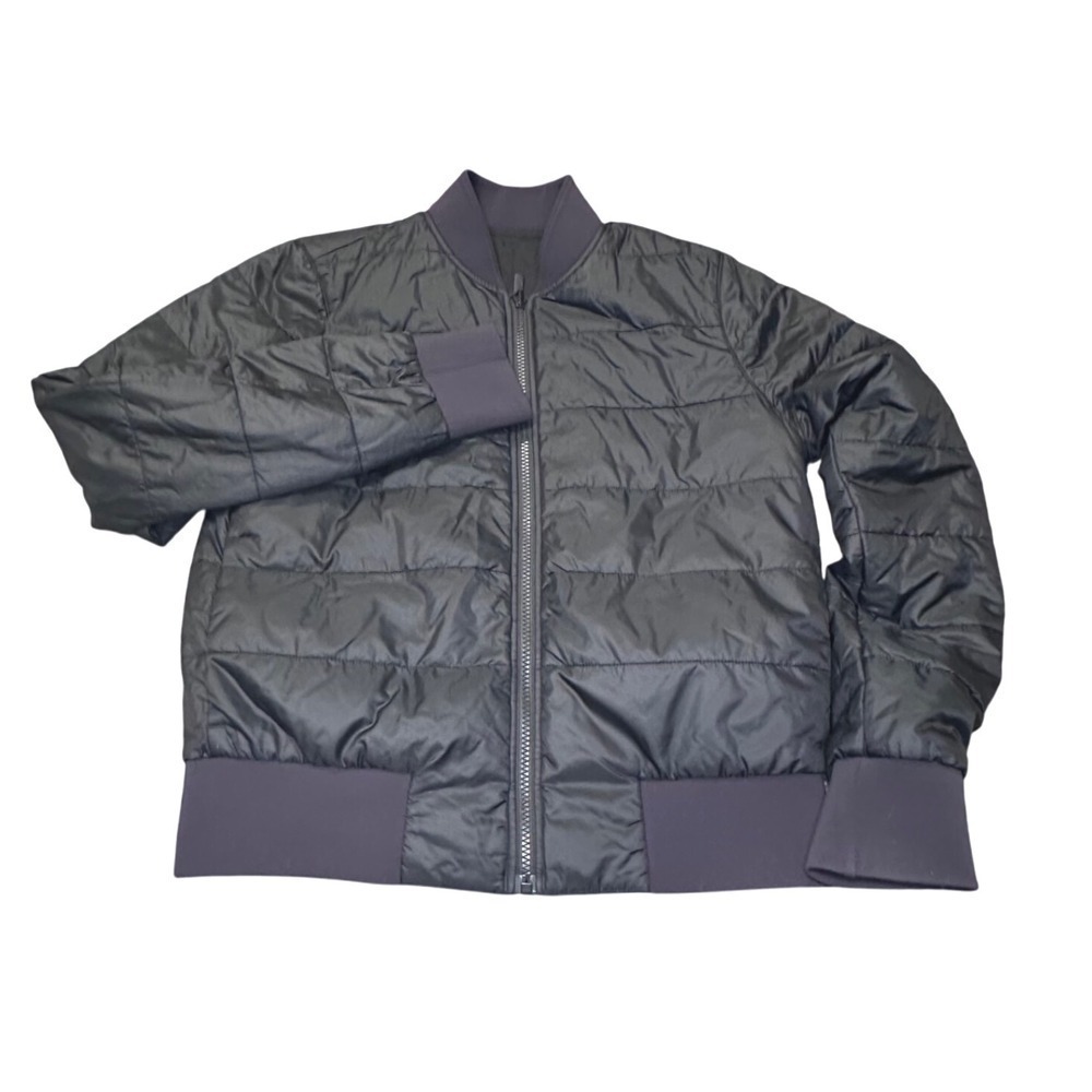 Lululemon Non-Stop Bomber Jacket‎ Reversible Navy Blue Quilted LW4AEVS Size 6